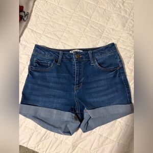 Juniors Wax Jean Denim Shorts Butt I Love You Size Small Jean EUC
